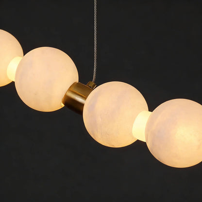 Alabaster Beaded Ring Chandelier