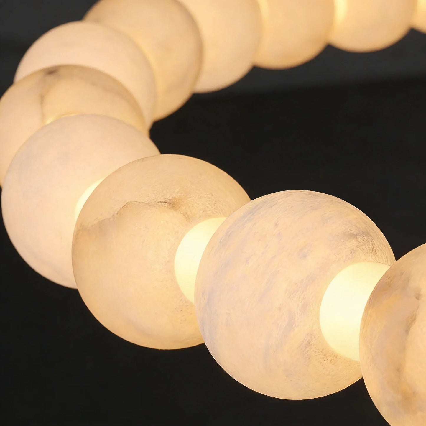 Alabaster Beaded Ring Chandelier