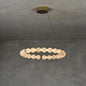 Alabaster Beaded Ring Chandelier