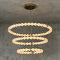 Alabaster Beaded Ring Chandelier