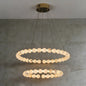 Alabaster Beaded Ring Chandelier