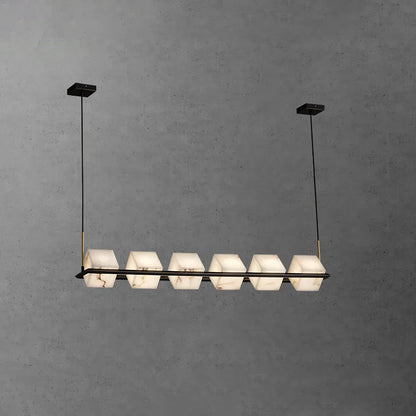 Alabaster Box Cube Linear Chandelier