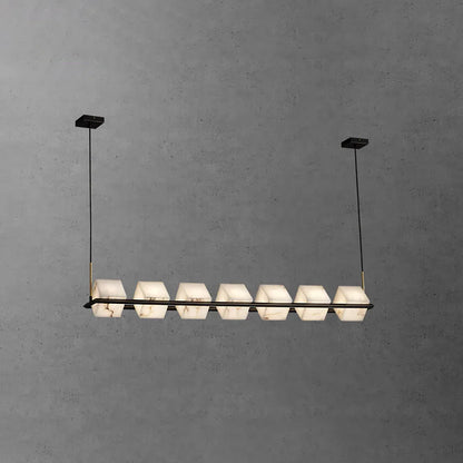 Alabaster Box Cube Linear Chandelier