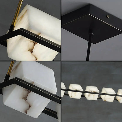 Alabaster Box Cube Linear Chandelier