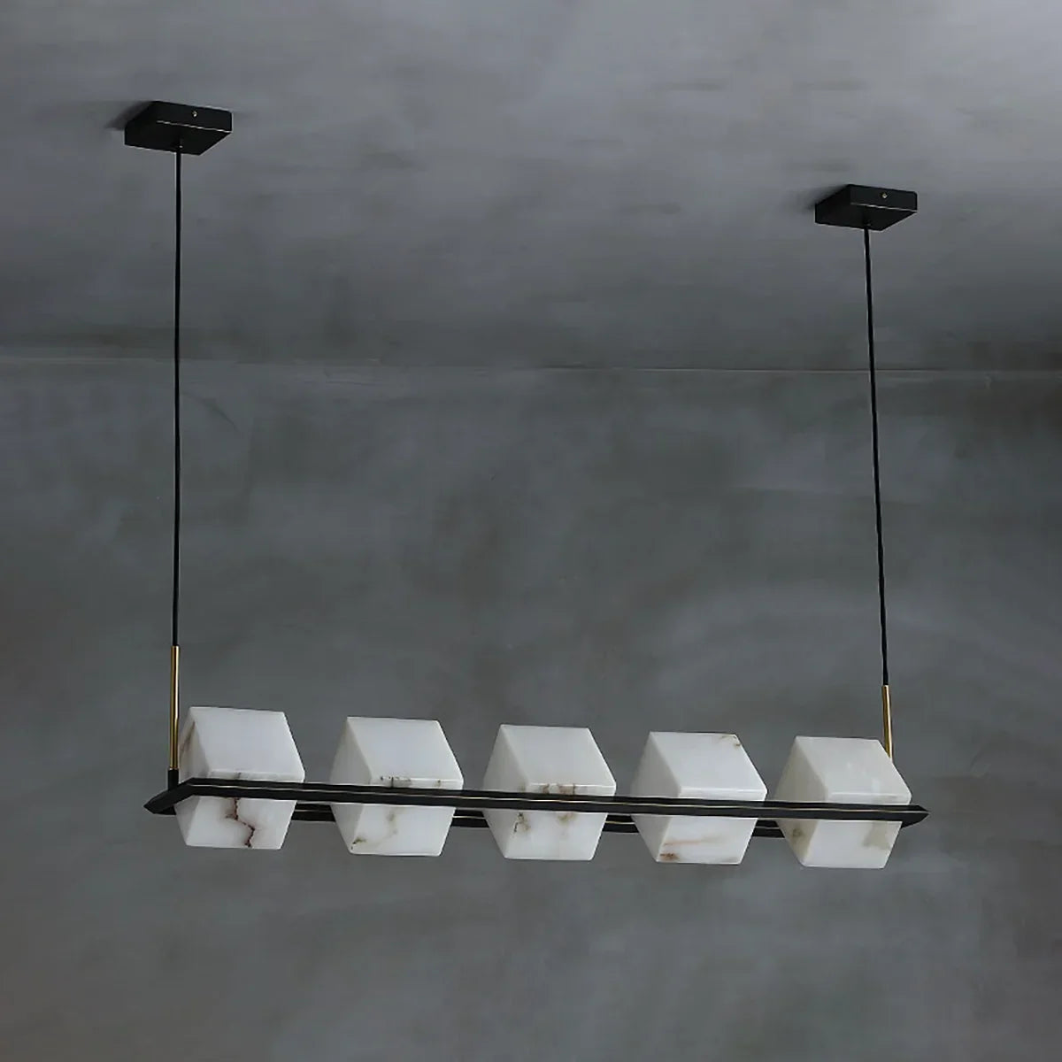 Alabaster Box Cube Linear Chandelier