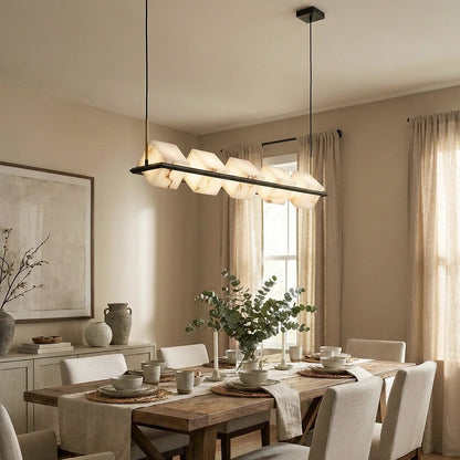 Alabaster Box Cube Linear Chandelier