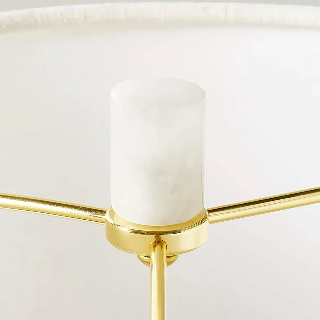 Alabaster Column Drum Table Lamp