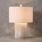 Alabaster Column Drum Table Lamp
