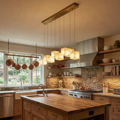Alabaster Cubic Multi Head Chandelier