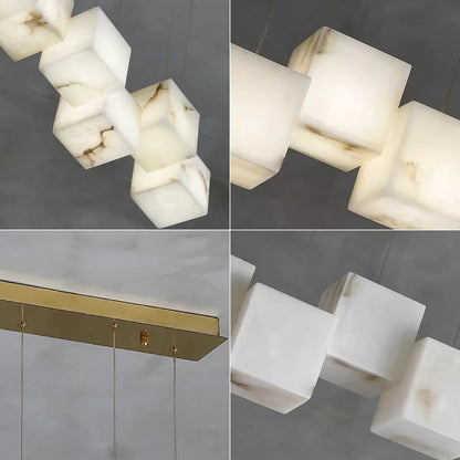 Alabaster Cubic Multi Head Chandelier