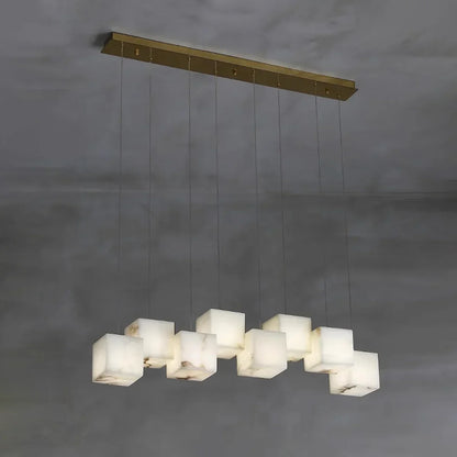 Alabaster Cubic Multi Head Chandelier