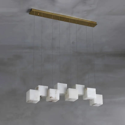 Alabaster Cubic Multi Head Chandelier