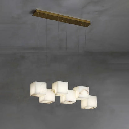 Alabaster Cubic Multi Head Chandelier