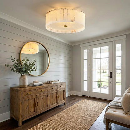 Alabaster Disc Flush Mount Ceiling Light