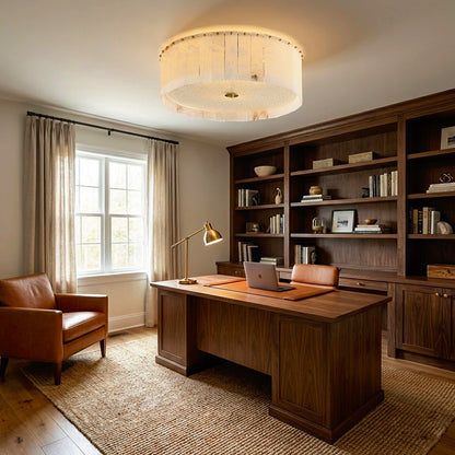 Alabaster Disc Flush Mount Ceiling Light