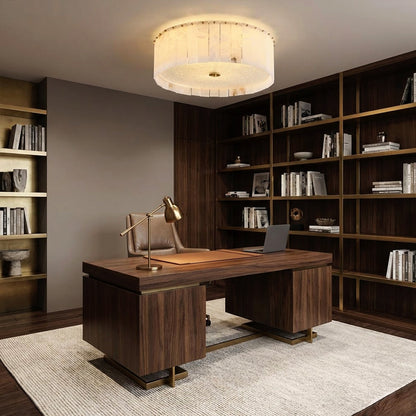 Alabaster Disc Flush Mount Ceiling Light