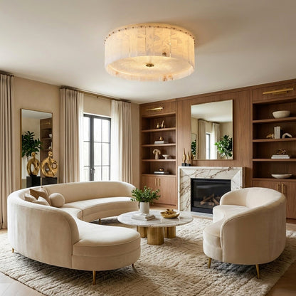 Alabaster Disc Flush Mount Ceiling Light