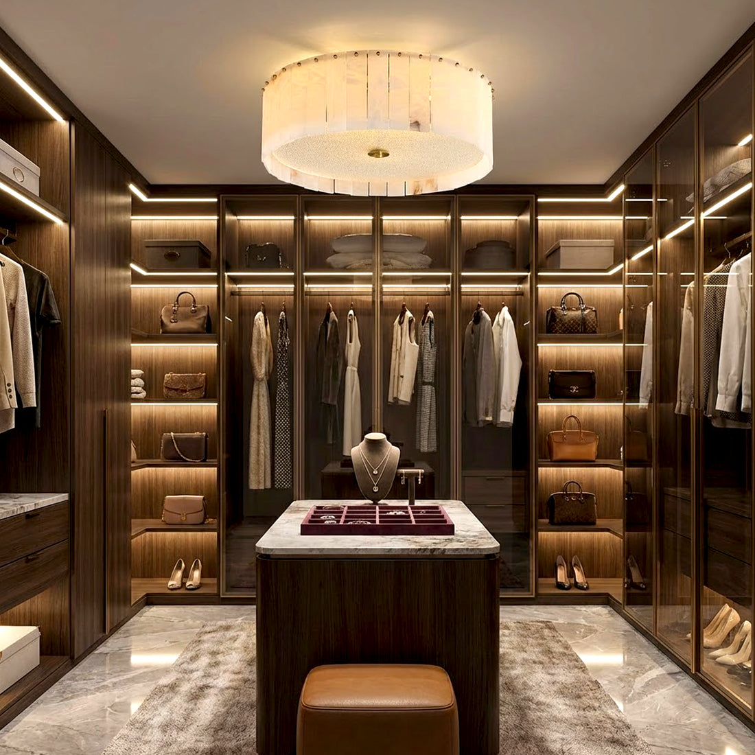 Alabaster Disc Flush Mount Ceiling Light