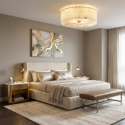 Alabaster Disc Flush Mount Ceiling Light
