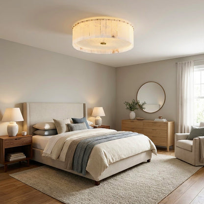 Alabaster Disc Flush Mount Ceiling Light