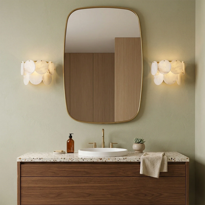 Alabaster Double Layer Round Wall Lamp