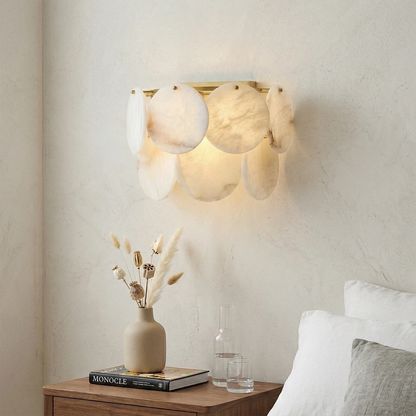 Alabaster Double Layer Round Wall Lamp