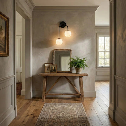 Alabaster Double Spherical U Shape Wall Lamp