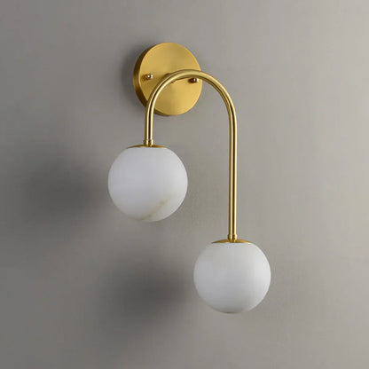 Alabaster Double Spherical U Shape Wall Lamp
