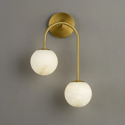 Alabaster Double Spherical U Shape Wall Lamp