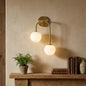 Alabaster Double Spherical U Shape Wall Lamp