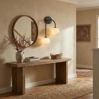Alabaster Double Spherical U Shape Wall Lamp