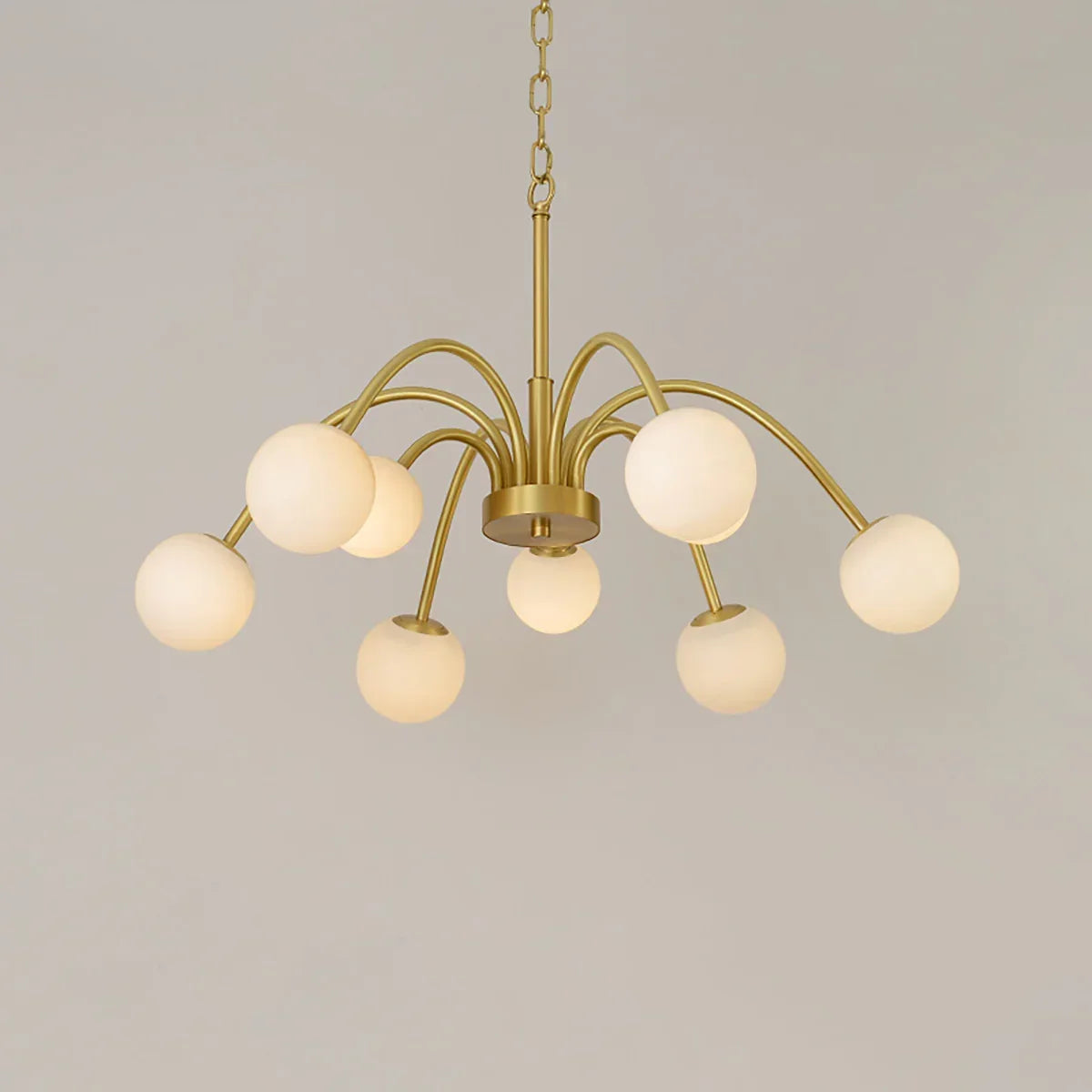 Alabaster Forked Radial Globe Chandelier