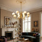 Alabaster Forked Radial Globe Chandelier