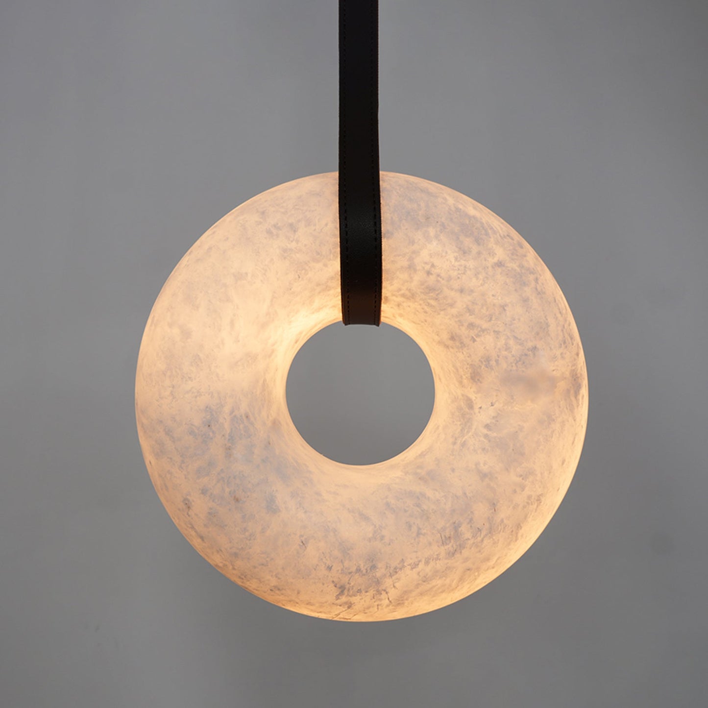 Alabaster Loop Leather Strap Pendant Light