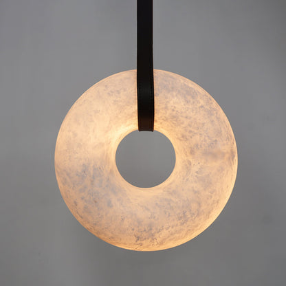 Alabaster Loop Leather Strap Pendant Light