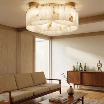 Alabaster Modern Brass Ceiling Lamp