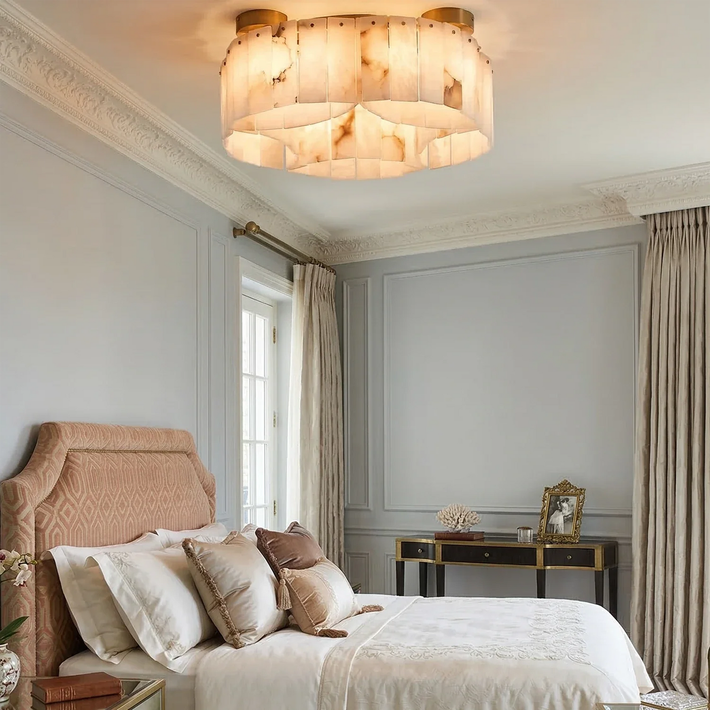 Alabaster Modern Brass Ceiling Lamp