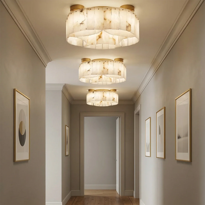 Alabaster Modern Brass Ceiling Lamp