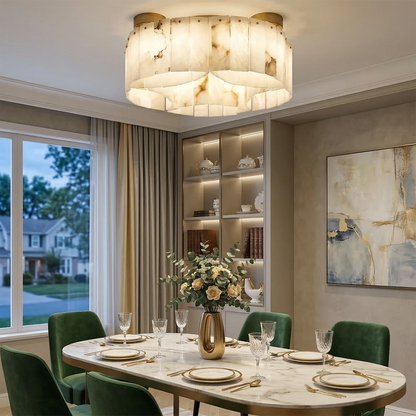 Alabaster Modern Brass Ceiling Lamp