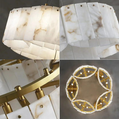 Alabaster Modern Brass Ceiling Lamp
