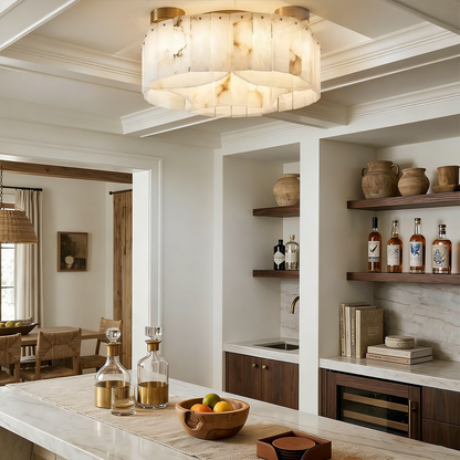 Alabaster Modern Brass Ceiling Lamp