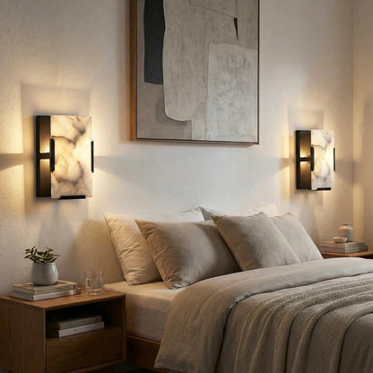 Alabaster Rectangular Wall Lamp