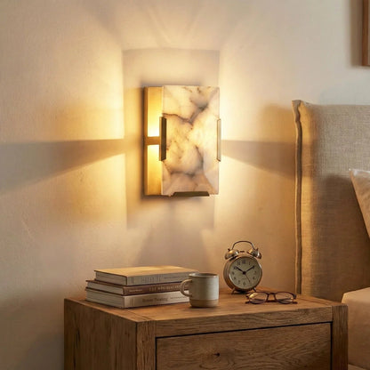 Alabaster Rectangular Wall Lamp