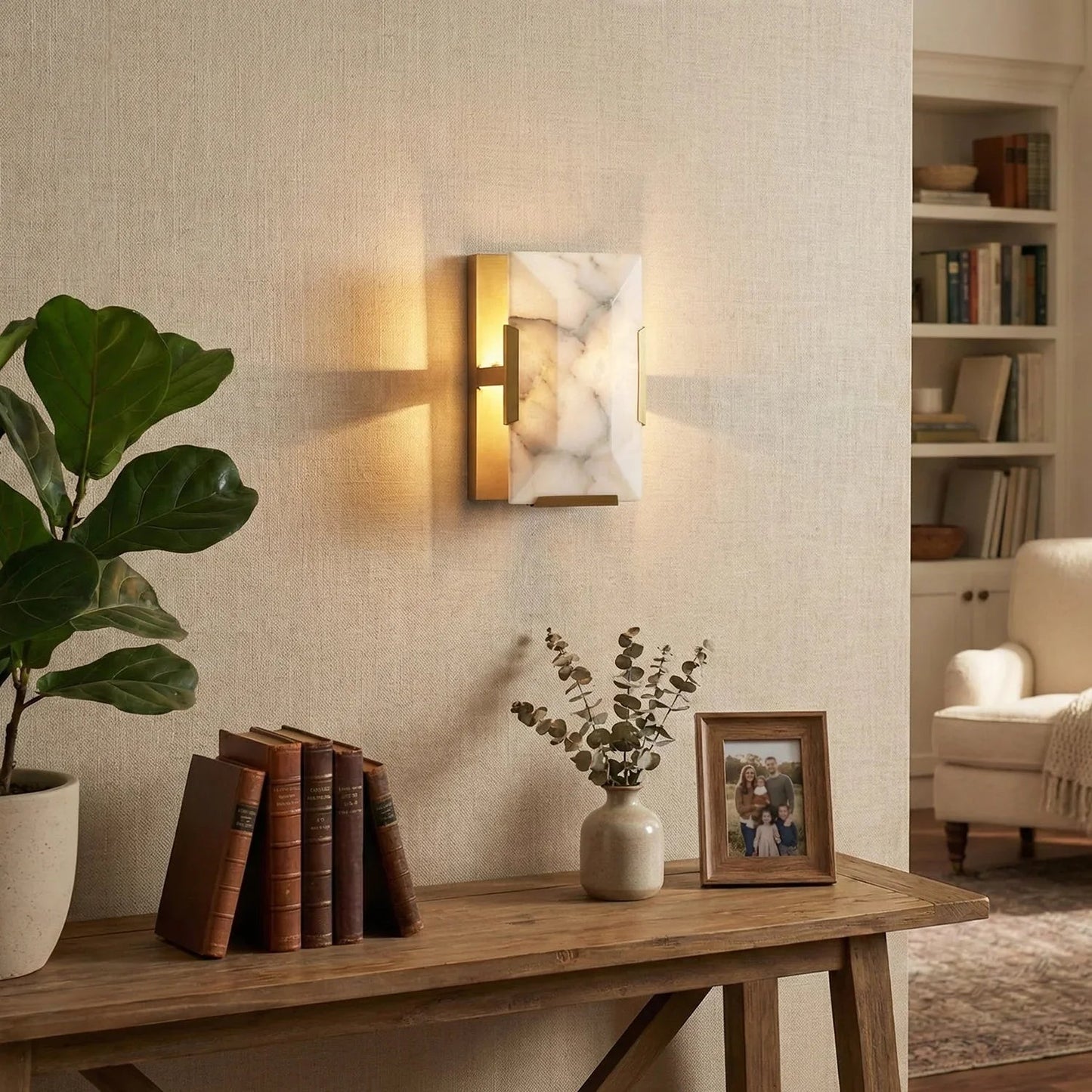 Alabaster Rectangular Wall Lamp