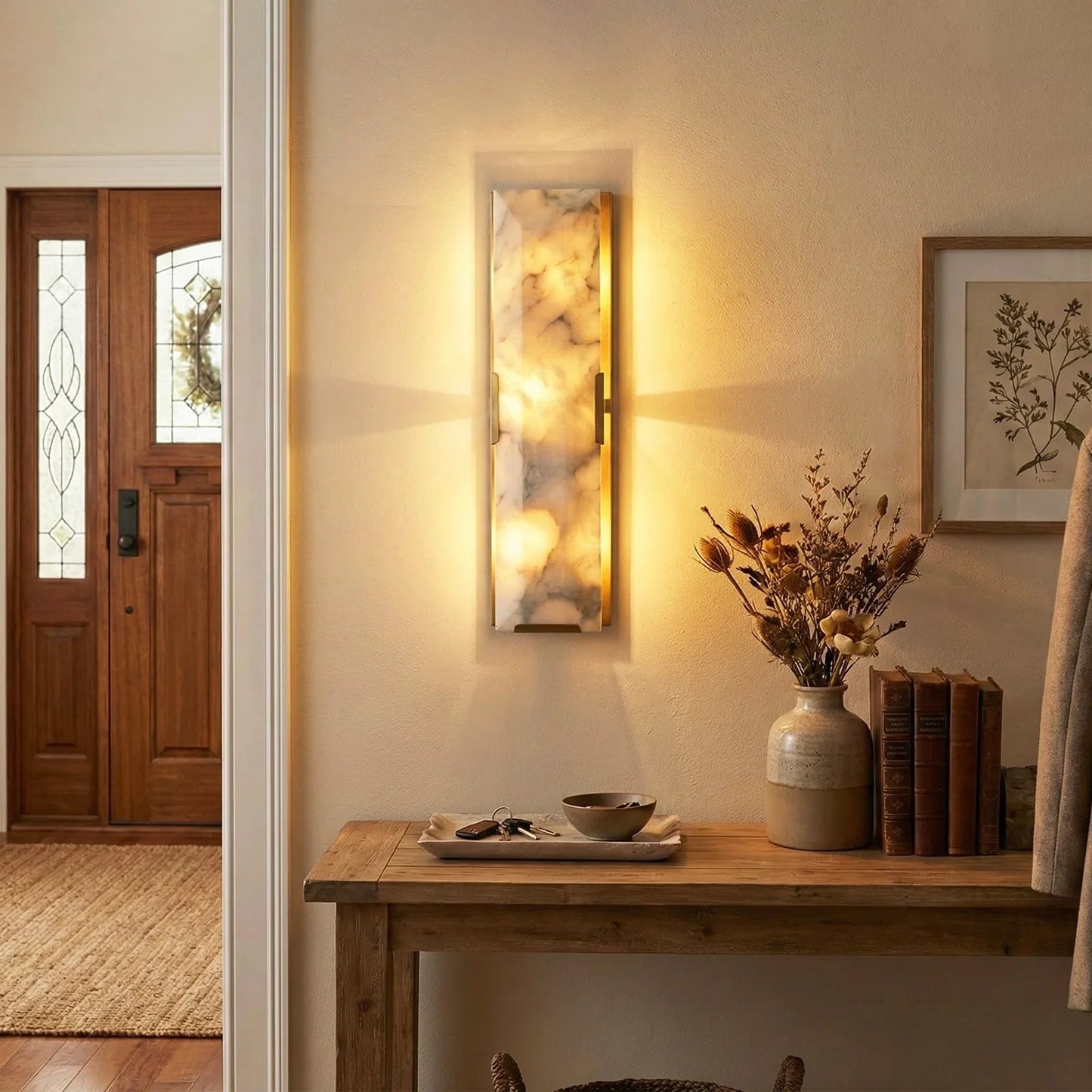 Alabaster Rectangular Wall Lamp
