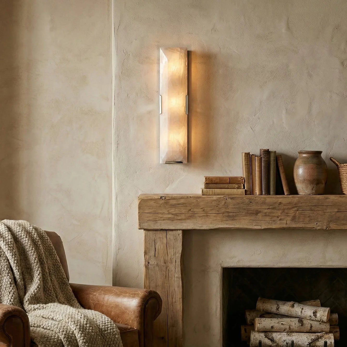 Alabaster Rectangular Wall Lamp