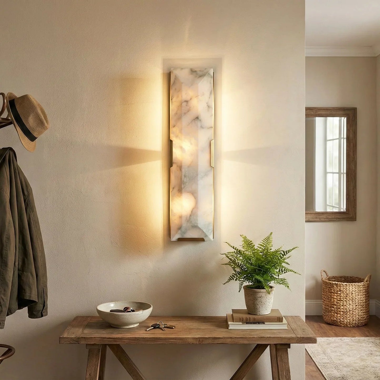 Alabaster Rectangular Wall Lamp