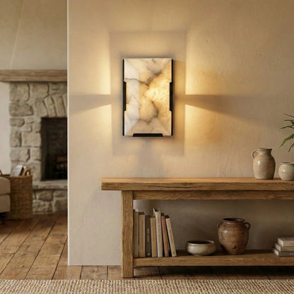 Alabaster Rectangular Wall Lamp