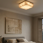 Alabaster Riviera Square Ceiling  Lamp