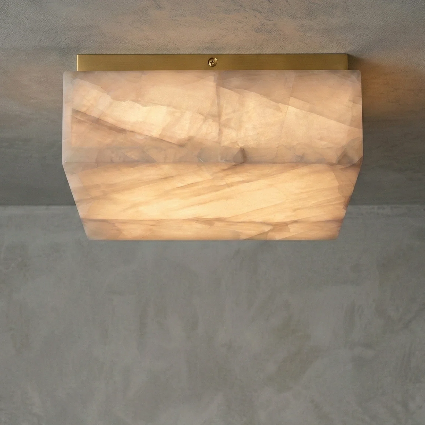 Alabaster Riviera Square Ceiling  Lamp